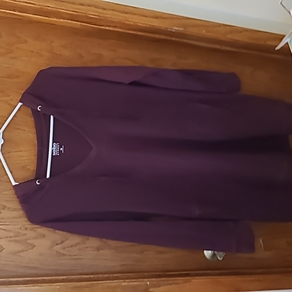 NY &Co Plum long sleeve hooded tunic